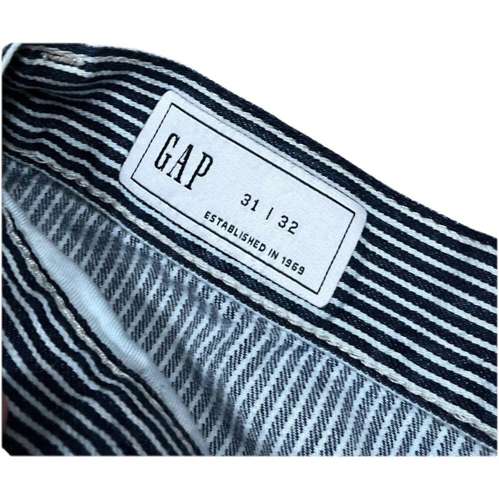 GAP Blue Stripe Double Knee Carpenter Pants‎ Size 31x31 Railroad Hickory